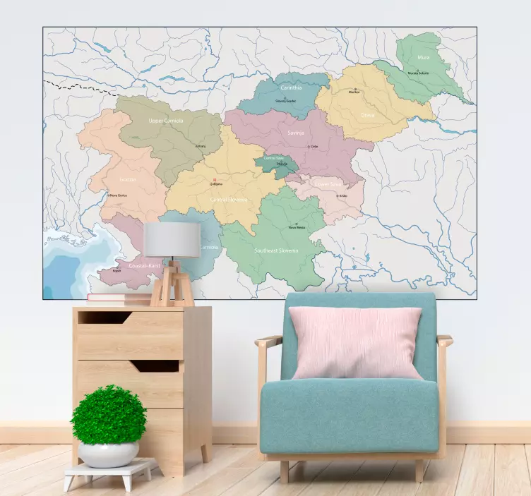 Map slovenija zidna nalepka - TenStickers