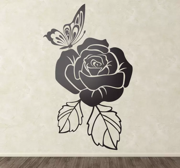 Metulja rose decal - TenStickers