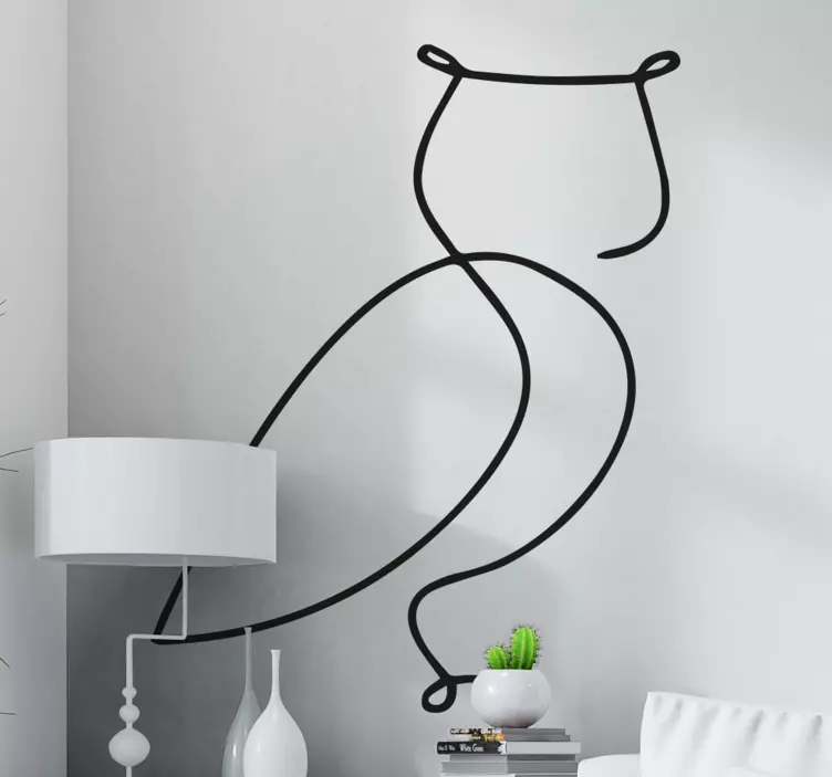 Minimalistična nalepka za steno ptica sova - TenStickers