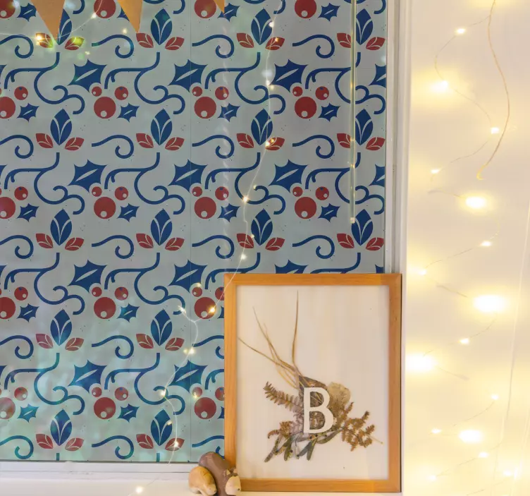 Modra in rdeča božična nalepka - TenStickers