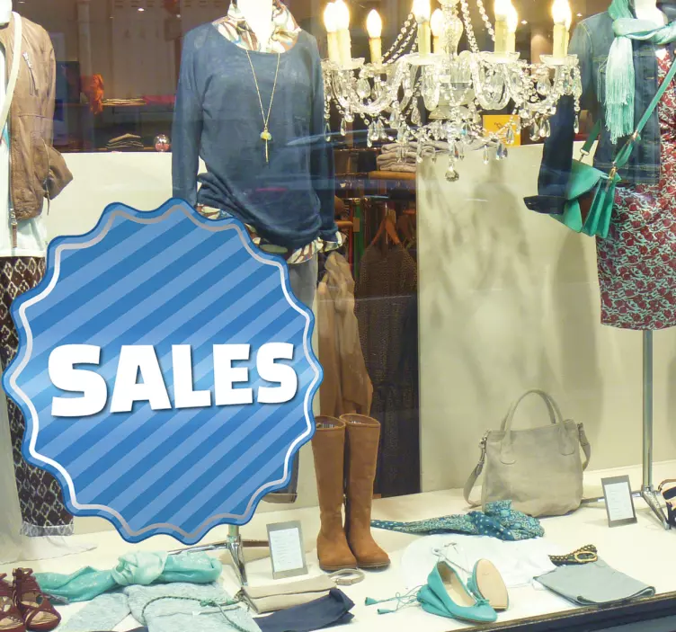 Modra prugasta prodaja nalepka - TenStickers