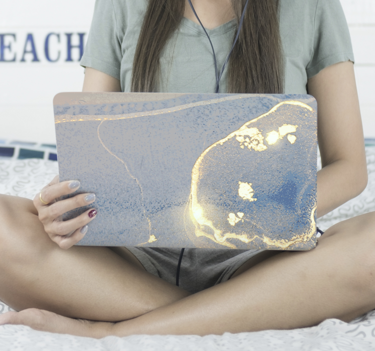 Modre in zlate marmornate kože - TenStickers