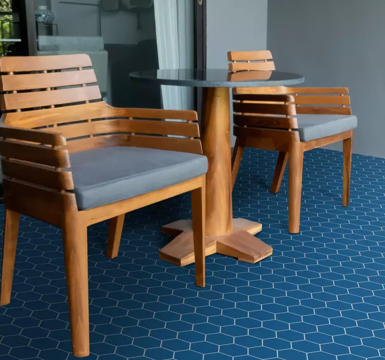 Modra pentagonska talna nalepka - TenStickers