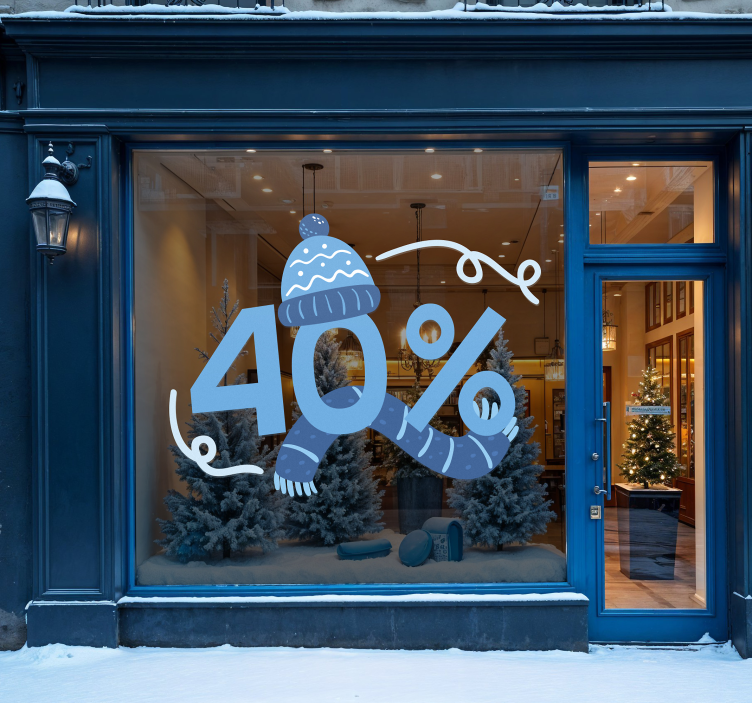 Modri zimski popust nalepka za razprodajo - TenStickers