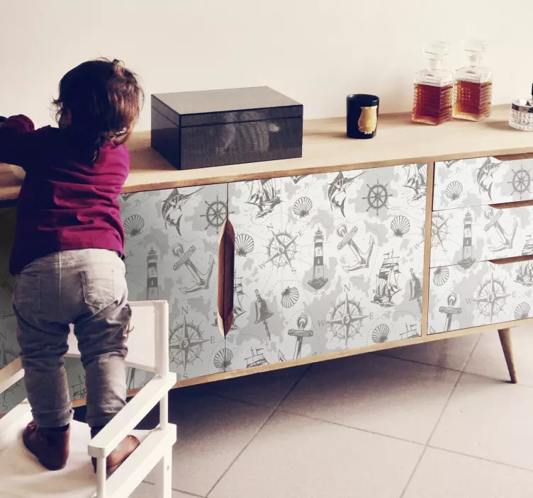 Mornar s svetilnikom s kompasom - TenStickers