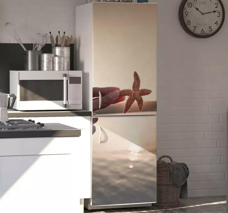 Morska zvezda sončni zahod hladilnik decal - TenStickers