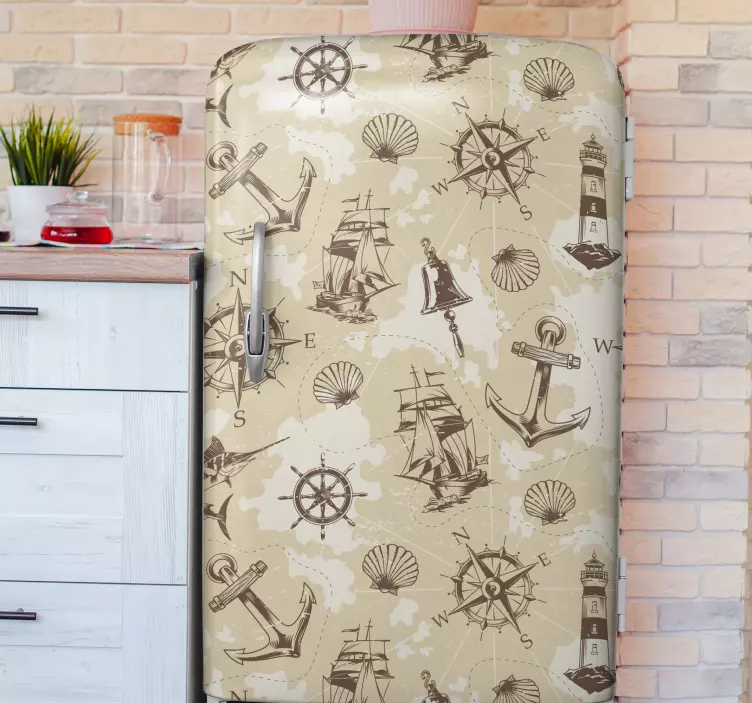Vinilna nalepka za hladilnike morski predmeti - TenStickers