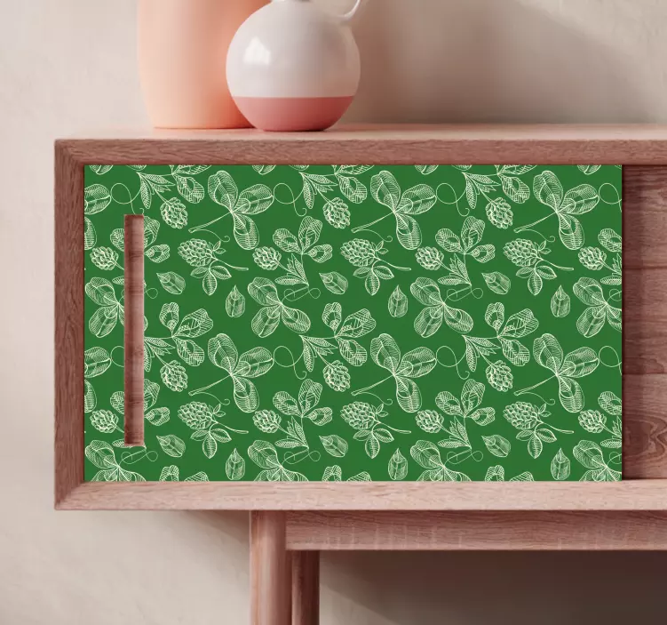 Motiv zelenega listja nalepka živali - TenStickers