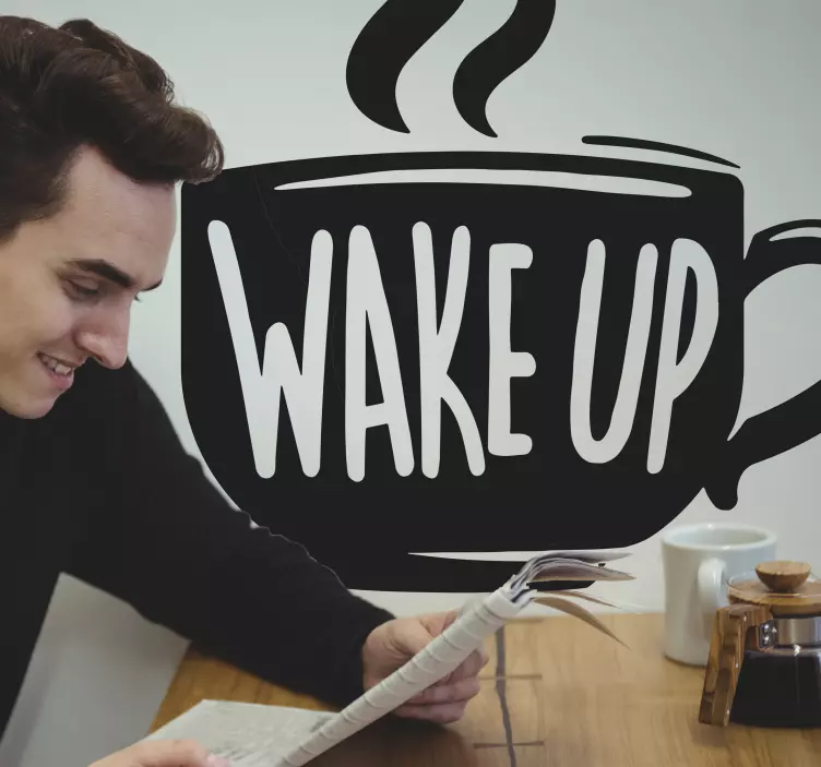 Motivacijski citat za kavo nalepka živali - TenStickers