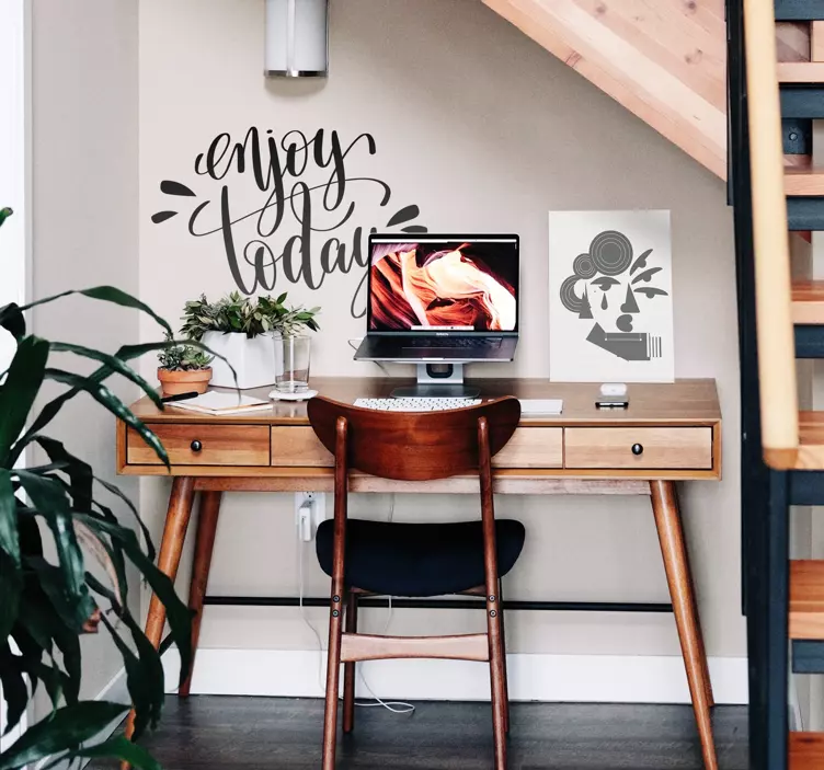 Motivacijski stavek "uživajte danes" nalepka za pisarno - TenStickers