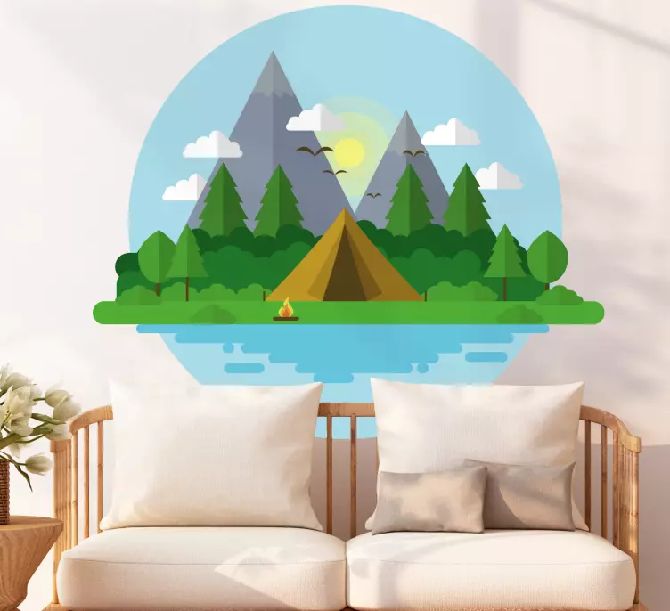 Mountain camping landscape nalepka narave - TenStickers