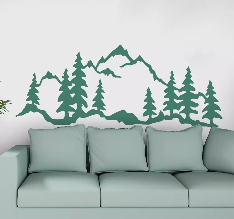 Mountain pine silhouette nalepka za rastline - TenStickers