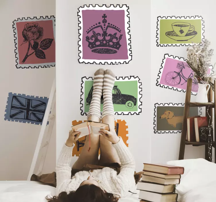 Nalepka za britanske mejnike v londonu - TenStickers