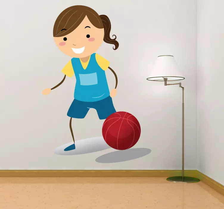 Nalepka dekliška košarka za otroke - TenStickers