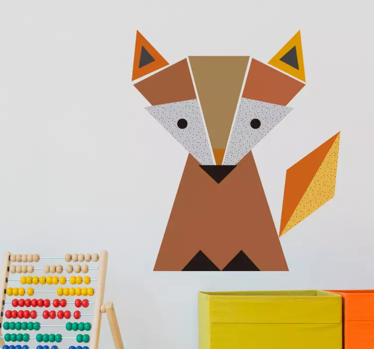 Nalepka origami fox divjih živali - TenStickers