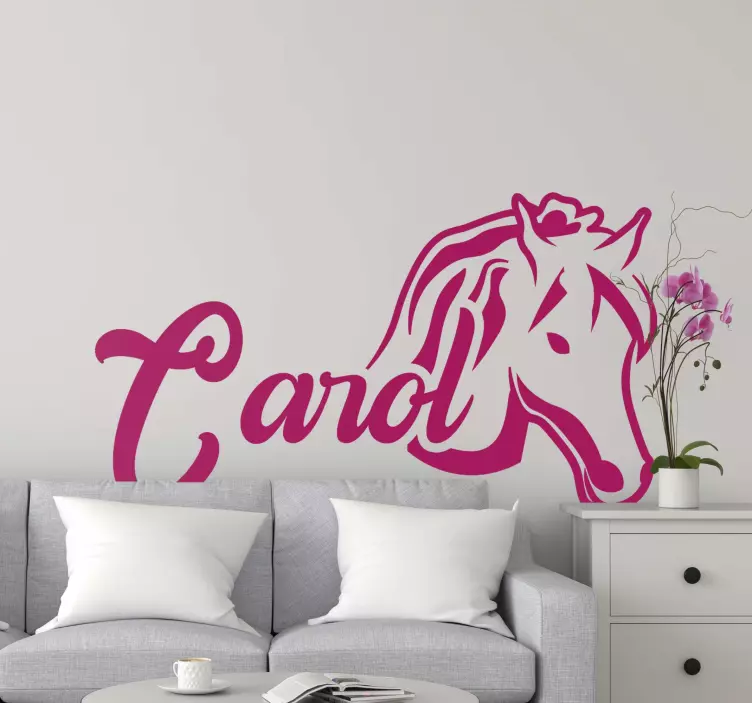 Konj z osebnim imenom stenska nalepka kmetija - TenStickers