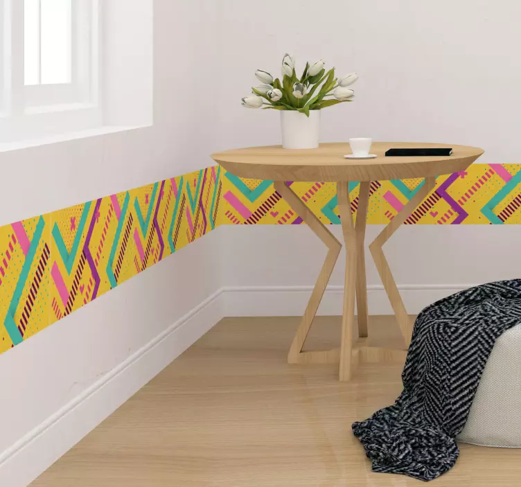 Memphis style obrobna stena nalepka - TenStickers