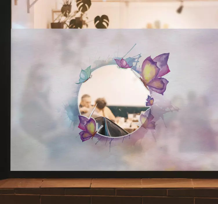 Nalepka okna z barvnimi metulji - TenStickers