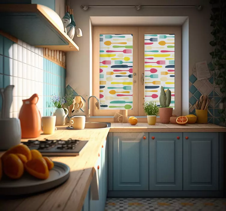 Nalepka okna z jedilnim priborom - TenStickers