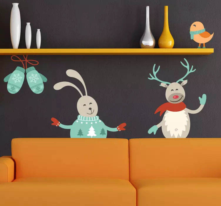 Nalepka okrasnih zimskih likov - TenStickers