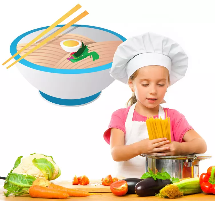 Nalepka orientalske hrane za rezance - TenStickers