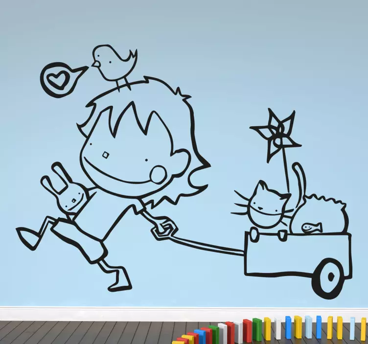 Nalepka otrok s hišnimi ljubljenčki - TenStickers
