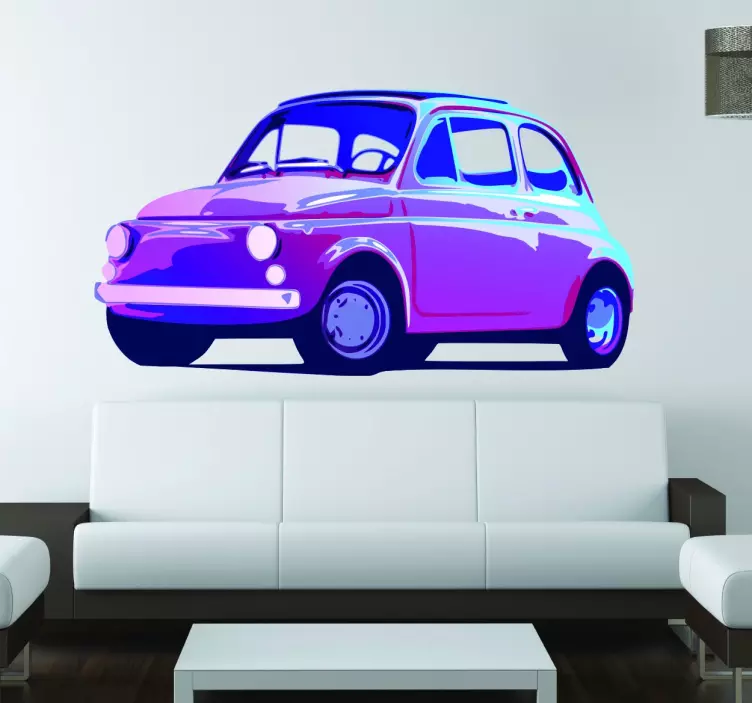 Nalepka retro fiat 500 - TenStickers