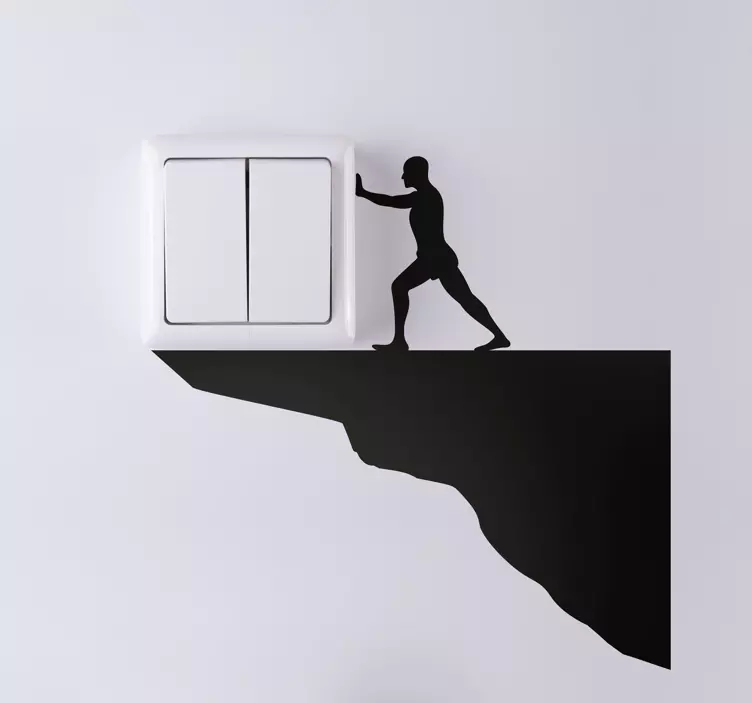 Nalepka s silhueto potiskajočega moškega - TenStickers