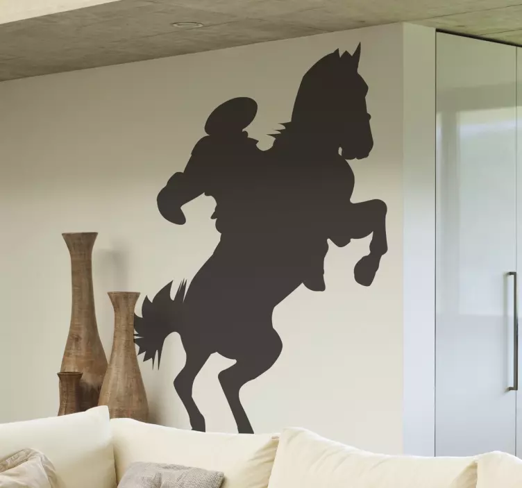 Nalepka silhueta konjskega jahača - TenStickers