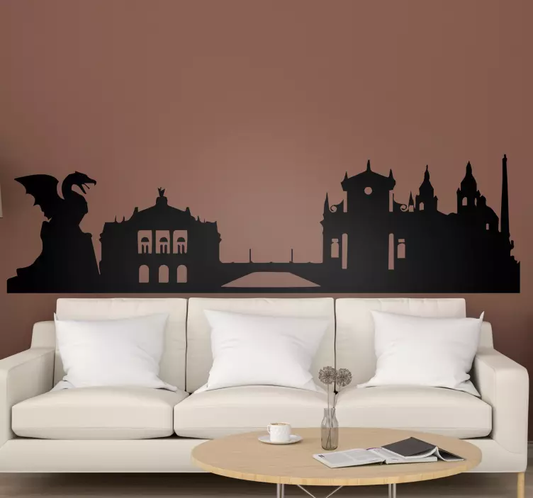 Nalepka silhuete ljubljana skyline skyline - TenStickers