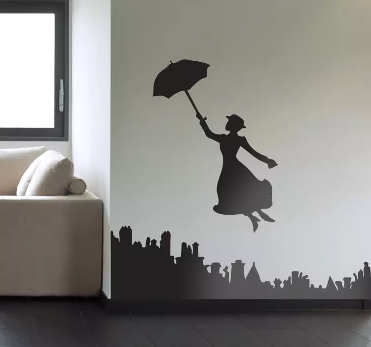 Nalepka silhuete mary poppins - TenStickers