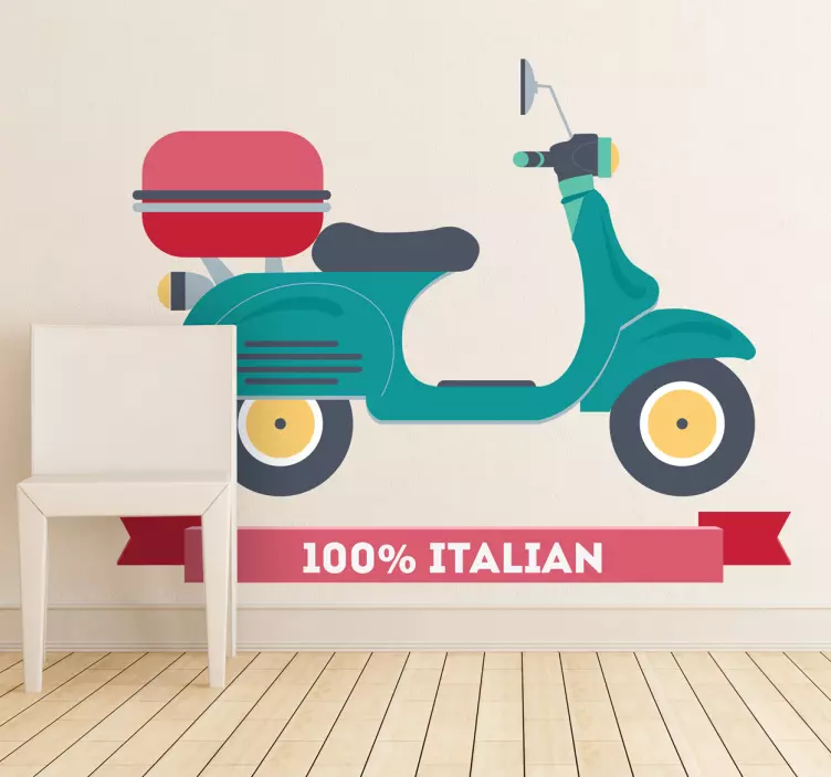 Nalepka skuter teal vespa - TenStickers