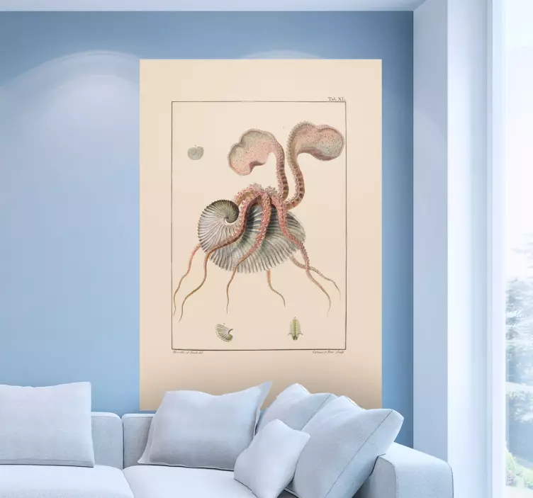 Nalepka starega lista nautilus - TenStickers