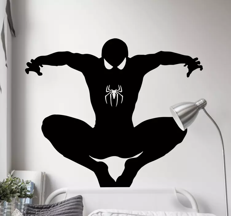 Stenska nalepka superheroj silhueta spiderman - TenStickers