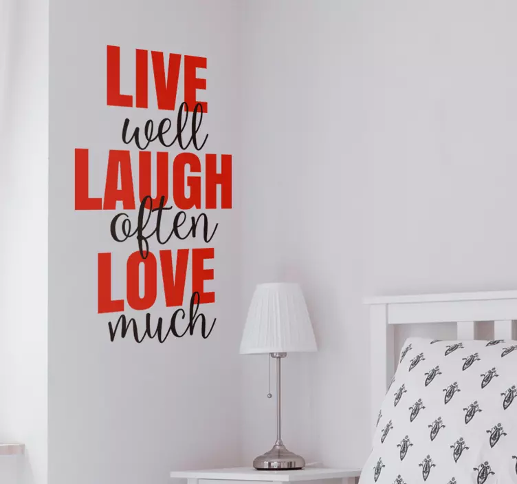 Live smeh ljubezen motivacijski stenski decal - TenStickers