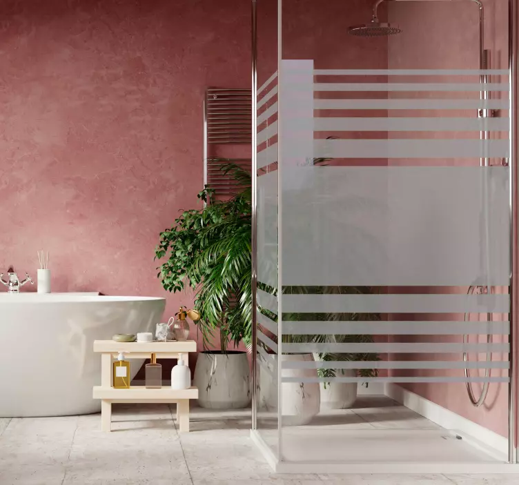 Nalepka vodoravnih črt za tuš zaslon - TenStickers