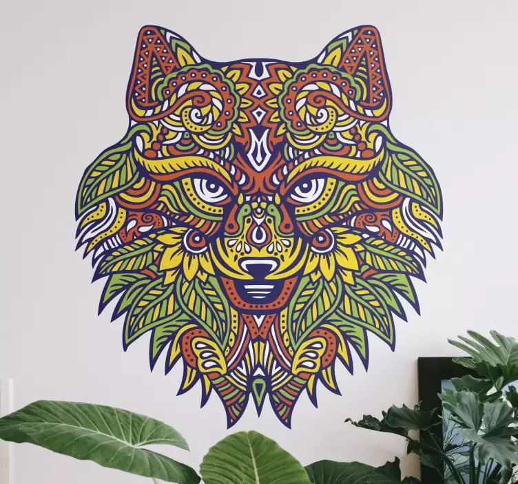 Mandala volk divje živali nalepka - TenStickers