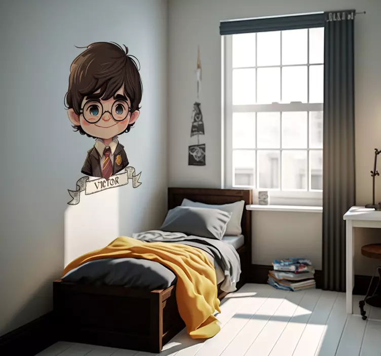 Ilustracija nalepke fant čarovnik s kravato - TenStickers