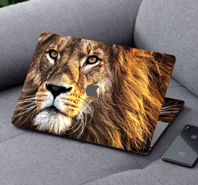 Nalepka za prenosni računalnik z levjo kožo divje živali - TenStickers