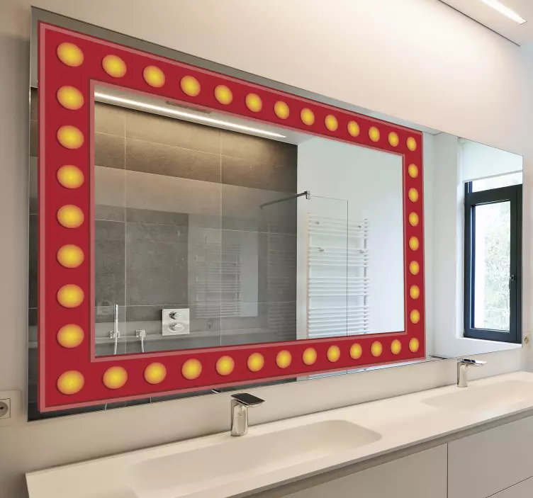 žarnice z efektom okvirja ogledala nalepka z ogledalom - TenStickers