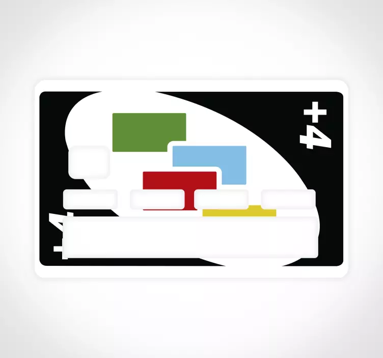 Nalepka za kreditno kartico +4 uno igre s kartami - TenStickers