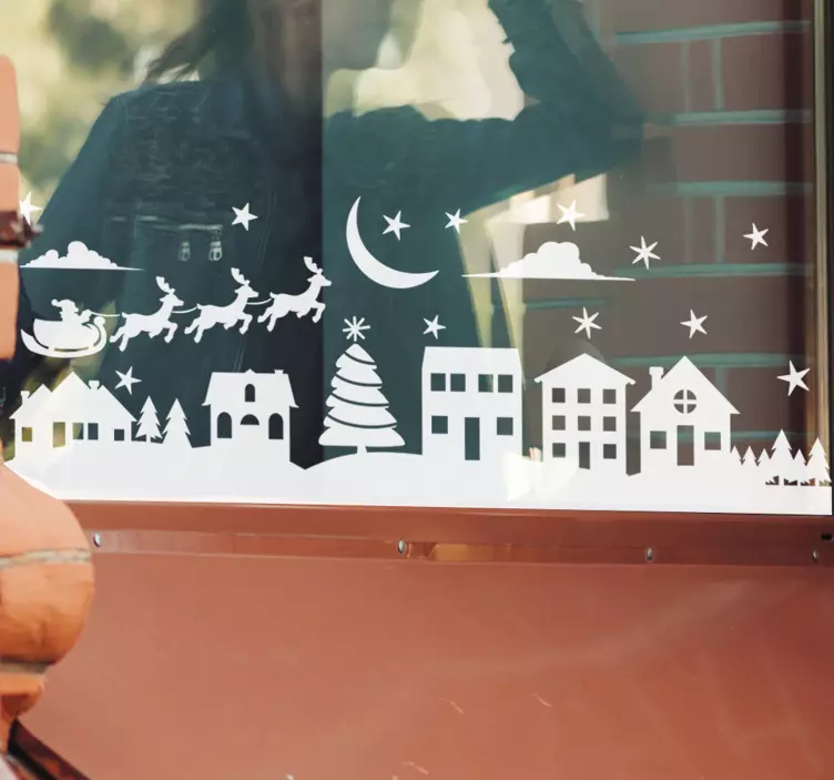 Božična scena božična nalepka - TenStickers