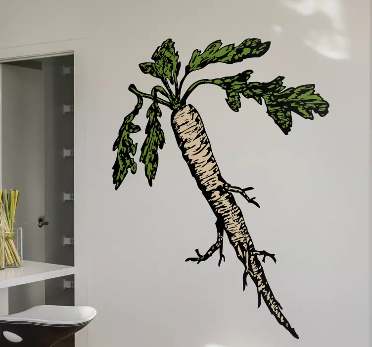 Nalepka za ilustracijo belega korenja - TenStickers