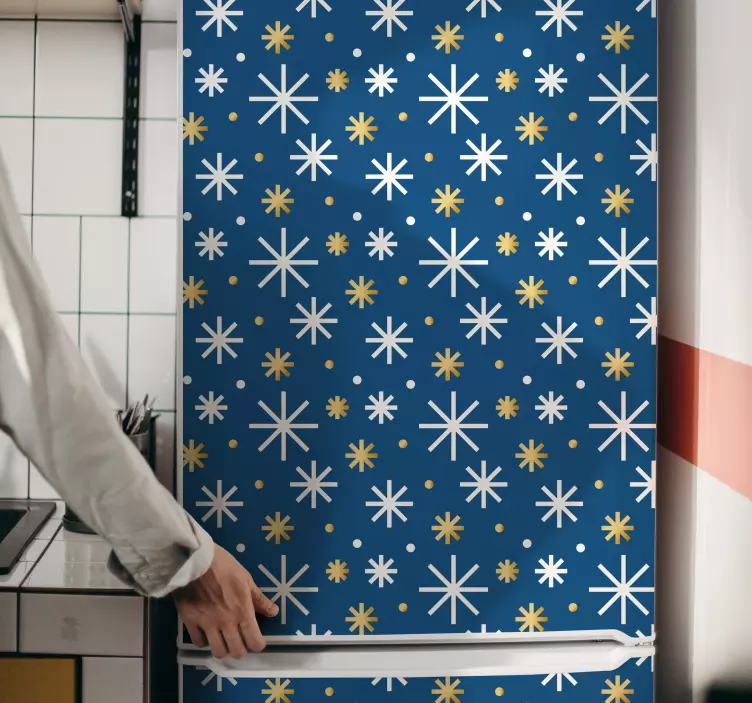 Modra in bela snežna vzorčka božična nalepka - TenStickers