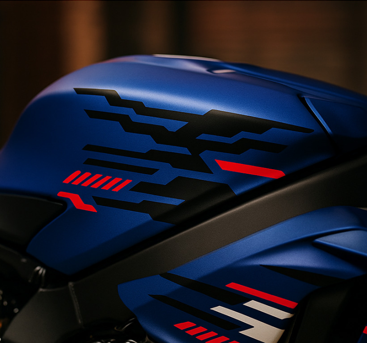 Nalepka za motor v črno-rdečem futurističnem dizajnu - TenStickers