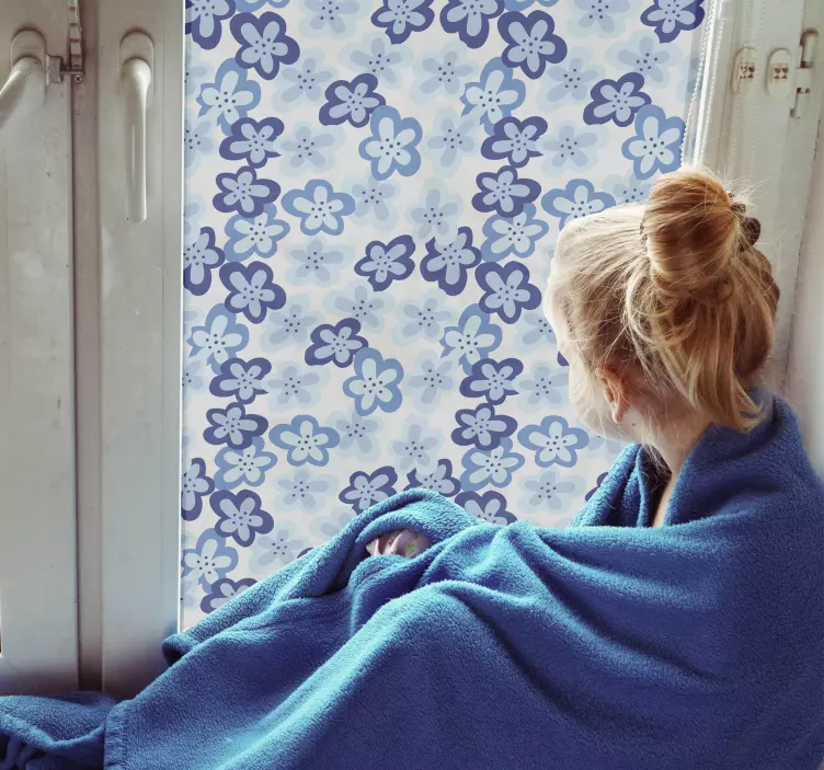 Nalepka za okna z nordijskim cvetličnim vzorcem - TenStickers