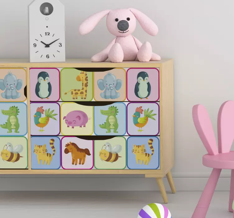 Otroško pohištvo živalske stenske nalepke za živali - TenStickers