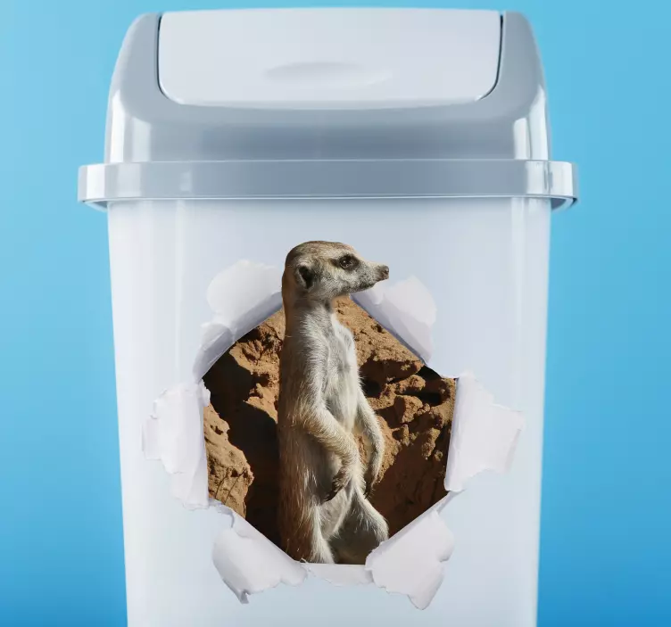 Nalepka zabojnika za smeti meerkat - TenStickers