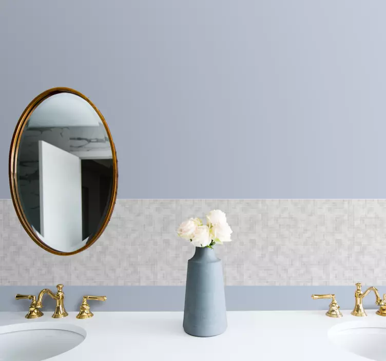 Vinilna nalepka iz belih sivih mozaičnih ploščic - TenStickers