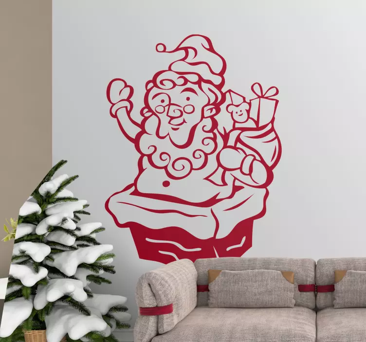 Nalepka za presenečenje dimnika santa - TenStickers